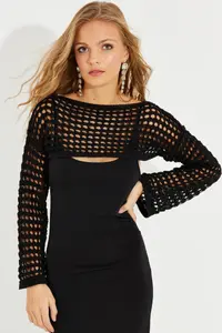 Cool & Sexy Women Black Cellular Bolero - Image 5