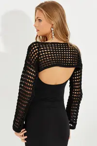 Cool & Sexy Women Black Cellular Bolero - Image 8