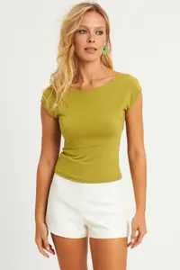 Cool & Sexy Women Kiwi Back Light Blouse - Image 2