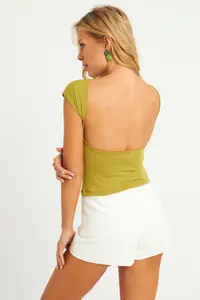 Cool & Sexy Women Kiwi Back Light Blouse - Image 5