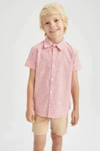 DeFacto Boys' Short Sleeve Striped Shirt Z0011a622hs