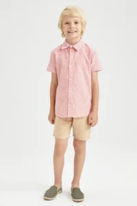 DeFacto Boys' Short Sleeve Striped Shirt Z0011a622hs - Image 2
