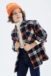DeFacto Boy's Oversize Flannel Long Sleeve Shirt