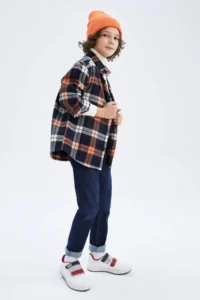 DeFacto Boy's Oversize Flannel Long Sleeve Shirt - Image 2