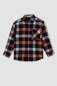 DeFacto Boy's Oversize Flannel Long Sleeve Shirt - Image 6