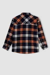 DeFacto Boy's Oversize Flannel Long Sleeve Shirt - Image 8