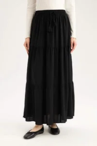 DeFacto Beli Laced Viscose Maxi Skirt - Image 4