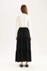 DeFacto Beli Laced Viscose Maxi Skirt - Image 6