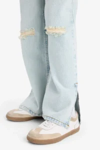 DeFacto Wide Leg Ripped Detailed Wide Leg Jean Trousers for Girls - Image 6