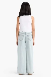 DeFacto Wide Leg Ripped Detailed Wide Leg Jean Trousers for Girls - Image 7
