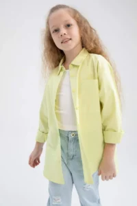 DeFacto Girl's Oversize Poplin Long Sleeve Shirt - Image 8