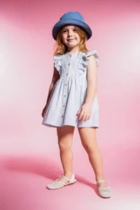 DeFacto Baby Girl Sleeveless Linen Look Dress - Image 2