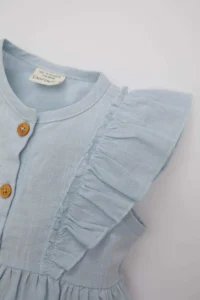 DeFacto Baby Girl Sleeveless Linen Look Dress - Image 5