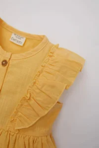 DeFacto Baby Girl Sleeveless Linen Look Dress - Image 5