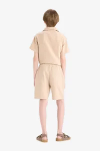 DeFacto Elastic Waist Muslin Shorts Boys' - Image 6