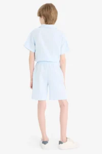 DeFacto Elastic Waist Muslin Shorts Boys' - Image 5
