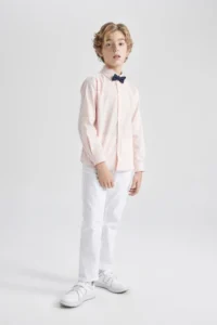 DeFacto Boy's Polo Collar 2-Piece Long Sleeve Shirt Z5453a623sm - Image 2