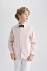 DeFacto Boy's Polo Collar 2-Piece Long Sleeve Shirt Z5453a623sm - Image 3