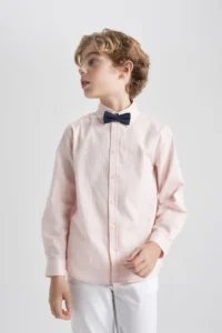DeFacto Boy's Polo Collar 2-Piece Long Sleeve Shirt Z5453a623sm - Image 4