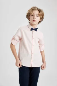 DeFacto Polo Collar 2-Piece Long Sleeve Shirt Boy - Image 3