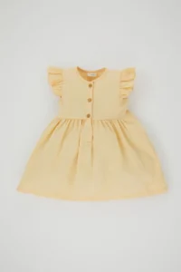 DeFacto Baby Girl Sleeveless Linen Look Dress Z7402a223sm - Image 4