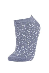 DeFacto Women's Animal Patterned 3-Piece Cotton Booties Socks - Image 2