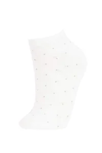DeFacto Women's 3-Piece Cotton Polka Dot and Striped Booties Socks - Image 2