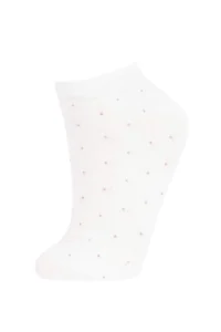 DeFacto Women's 3-Piece Cotton Polka Dot and Striped Booties Socks - Image 4