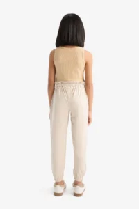 DeFacto Girl's Stretchy Waisted Jogger Sweatpants with Pockets - Image 6