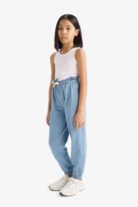 DeFacto Girl's Stretchy Waisted Jogger Sweatpants with Pockets - Image 3