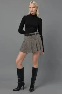 Hiccup High Waist pleated Mini Shorts Skirt - Image 7