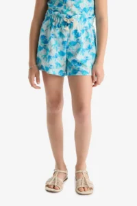 DeFacto Elastic Waist Patterned Cotton Shorts Girl - Image 5