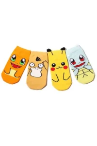 BGK Unisex 4-Piece Pokemon Patterned Booties Socks Colorful Extra Comfortable