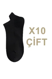 BGK Unisex Black Sports Slippers Socks 10 Pack