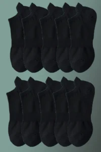 BGK Unisex Black Sports Slippers Socks 10 Pack - Image 2
