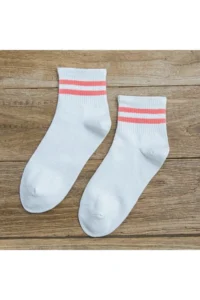 BGK Unisex White Cotton Economical Patterned Tennis Socks 8 Pairs - Image 2