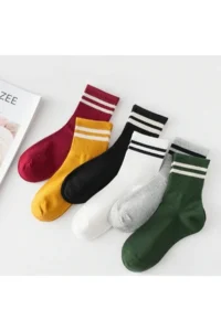 BGK Unisex Colorful 6 Sets  Striped Tenis Socks