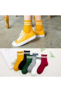 BGK Unisex Colorful 6 Sets  Striped Tenis Socks - Image 2