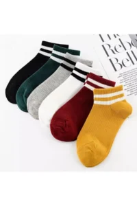 BGK Unisex 6 Pairs Cotton Striped Booties Socks Extra Comfortable