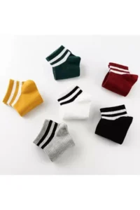 BGK Unisex 6 Pairs Cotton Striped Booties Socks Extra Comfortable - Image 2