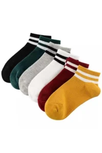 BGK Unisex 6 Pairs Cotton Striped Booties Socks Extra Comfortable - Image 3