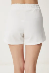 Happiness İstanbul Women Ecru Knitting Tracksuit Shorts - Image 5