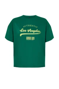 Trendyol Curve Green Wide Pattern Crew Neck Printed 100% Cotton Knitting T-Shirt - Image 7