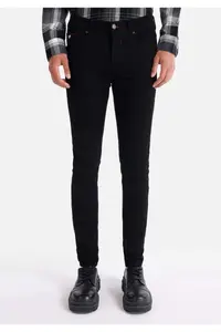 Colin's skinny Fit Low Waist Narrow Leg Men's Black denim Jeans Pants - Image 4