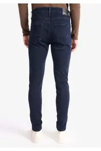 Colin's slim Fit Low Waist Narrow Leg Men's Dark Indigo Jeans Trousers - Image 4