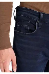 Colin's slim Fit Low Waist Narrow Leg Men's Dark Indigo Jeans Trousers - Image 5