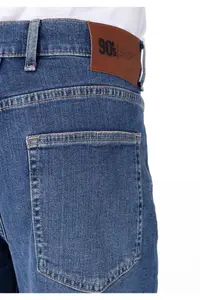 Colin's Loose Straight Fit Mid Waist Straight Leg Men's Indigo Jeans Pants - Image 6