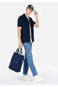 Colin's Cargo Fit Mid Waist Straight Leg Cargo Pocket Men's Indigo Jeans Pants - Image 3