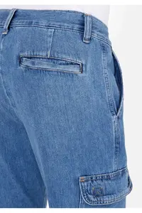 Colin's Cargo Fit Mid Waist Straight Leg Cargo Pocket Men's Indigo Jeans Pants - Image 6