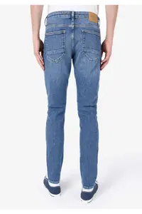 Colin's slim Fit Low Waist Narrow Leg Zippered Men's Mid Indigo denim Jeans Pants - Image 2